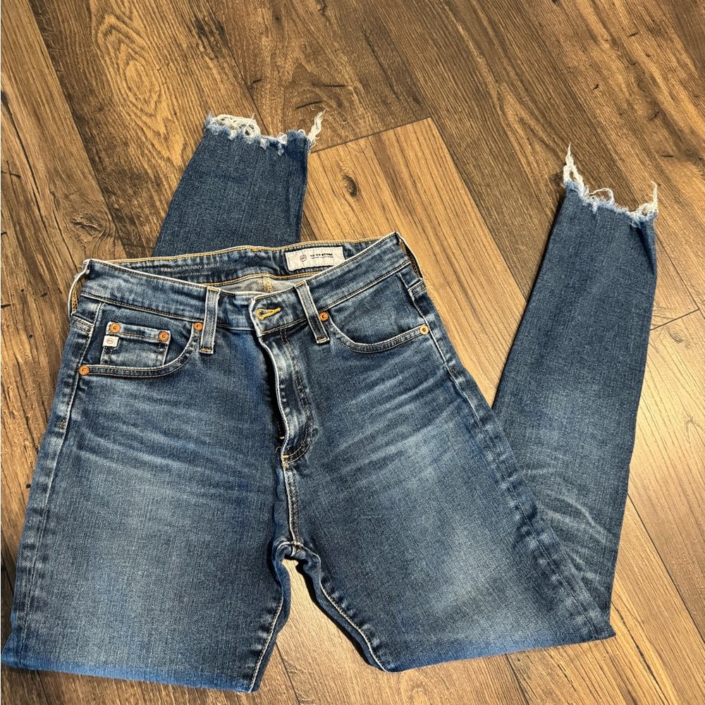 AG Adriano Goldschmied Distressed Blue Jeans